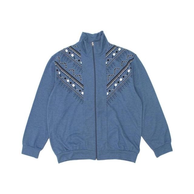 Vintage Men's Jersey Jacket - Blue - L on Productcaster.