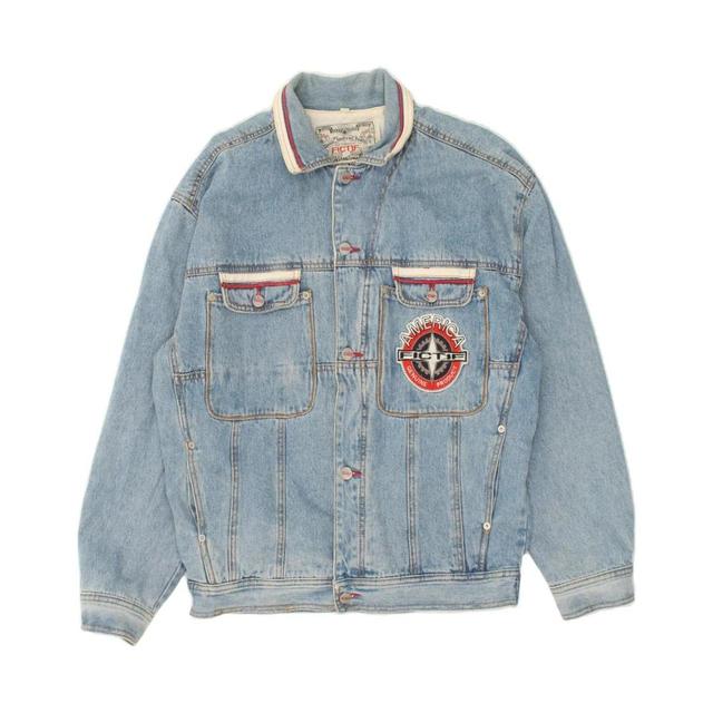 Vintage Men's Cotton Jacket - Blue - L on Productcaster.