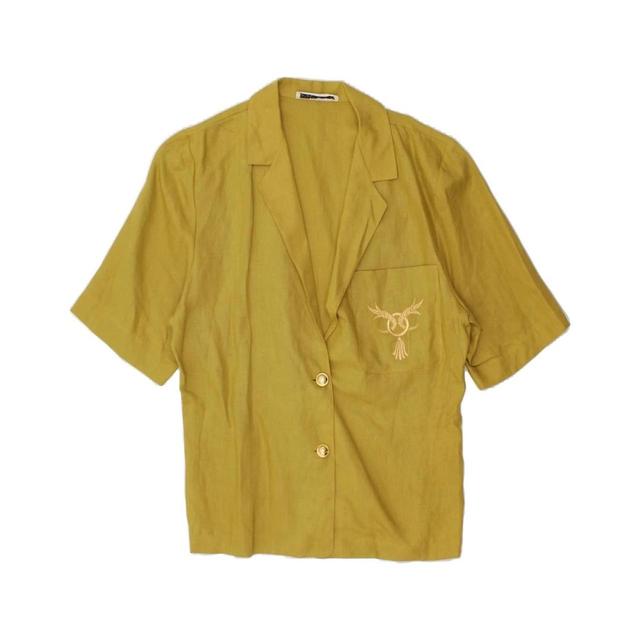 Vintage Women's Tailored jacket - Yellow - S on Productcaster.