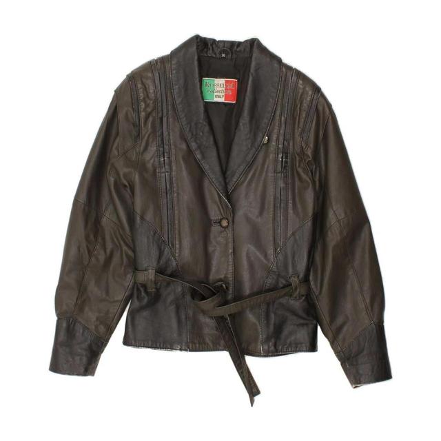 Vintage Women's Leather Jacket - Black - XS on Productcaster.