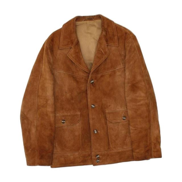 Vintage Men's Leather Jacket - Brown - M on Productcaster.