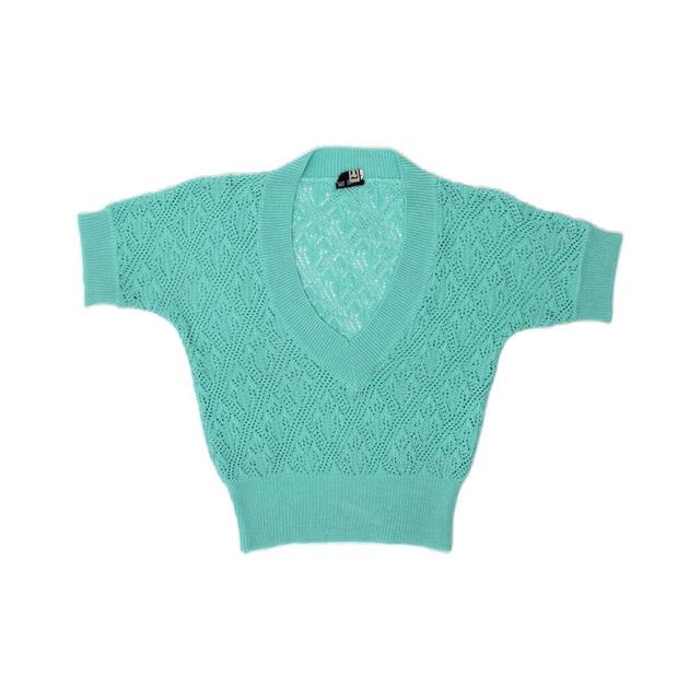 Vintage Women's Jumper - Blue/Green - L on Productcaster.