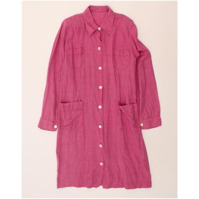 Vintage Women's Shirt Dress - Pink - M on Productcaster.