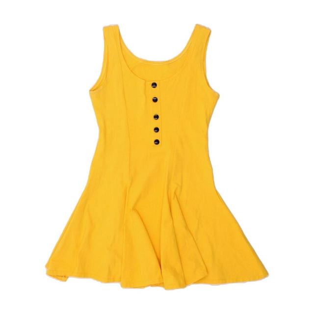 Vintage Women's Cotton Dress - Yellow - S on Productcaster.