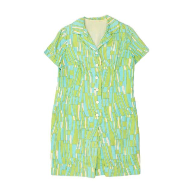 Vintage Women's Shirt Dress - Green - L on Productcaster.