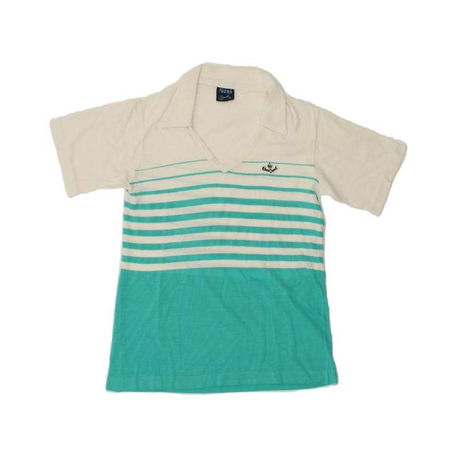 Vintage Women's Polo shirt - Blue/Green - M on Productcaster.