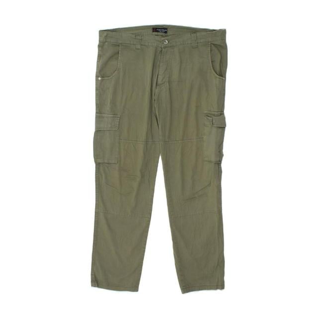 Vintage Men's Slim Cargo Trousers - Green - 38" on Productcaster.