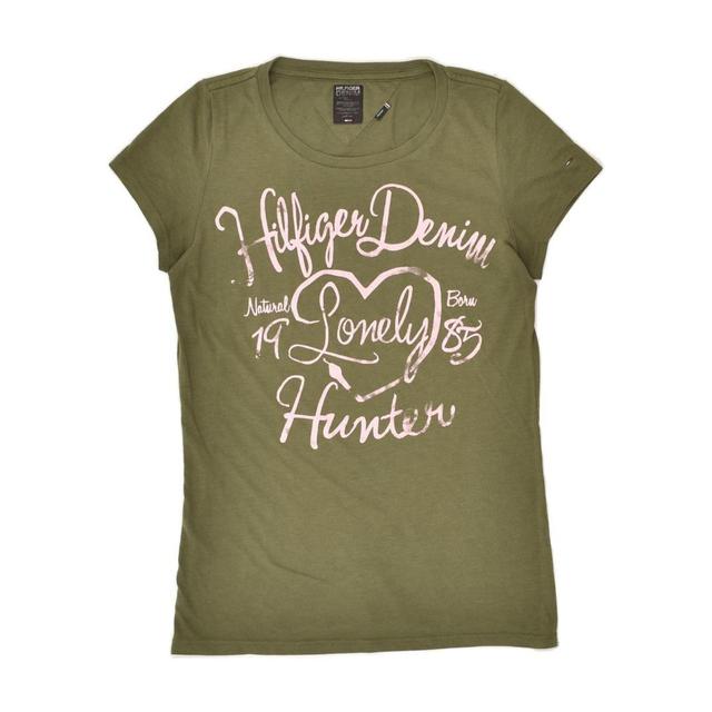 Tommy Hilfiger Women's T-shirt - Khaki - M on Productcaster.