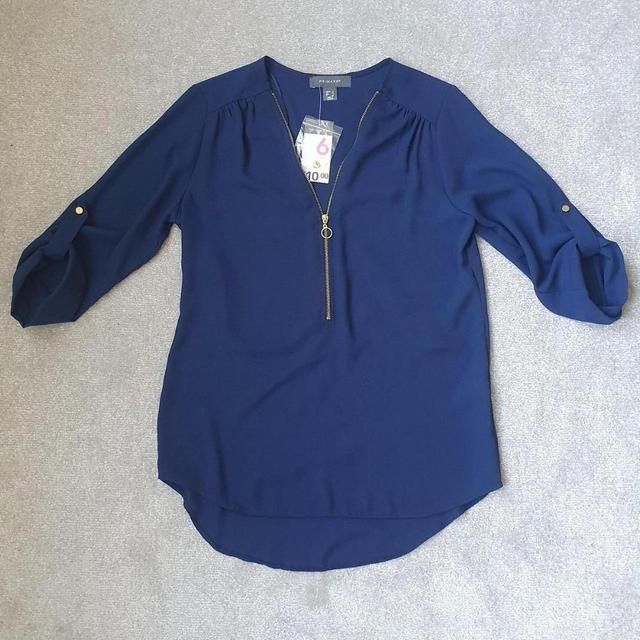 Primark Women's Blouse - Blue/Navy - 8 on Productcaster.