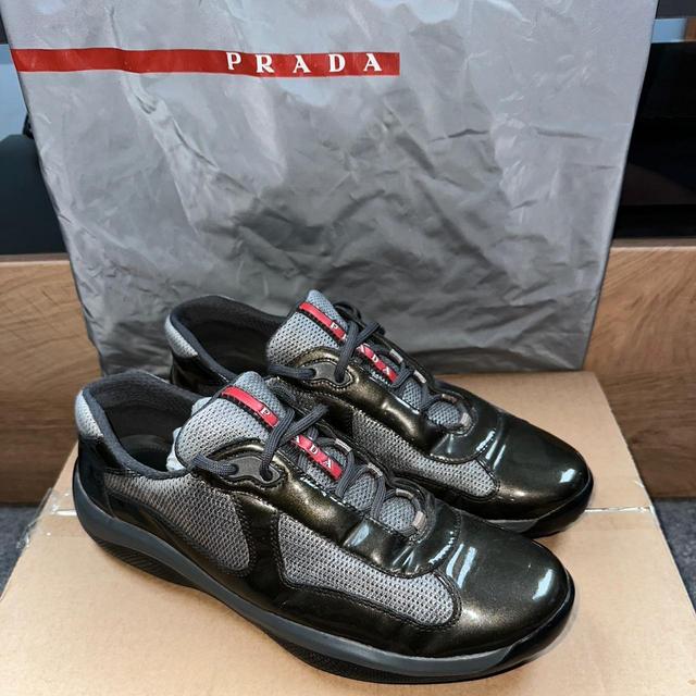 Prada Men's Trainers - Black/Grey - UK 9.5 on Productcaster.