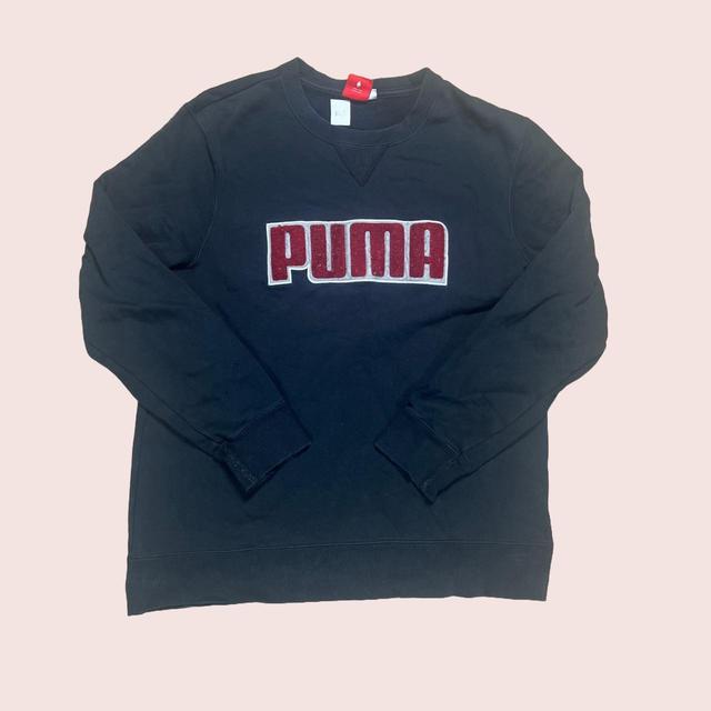 Puma Men's Sweatshirt - Black/Red - L on Productcaster.