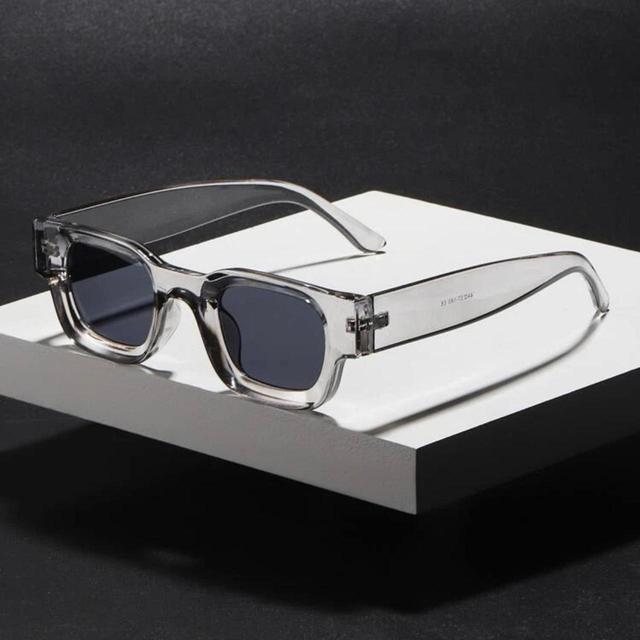 Designer Men's Square Sunglasses - Grey/White on Productcaster.