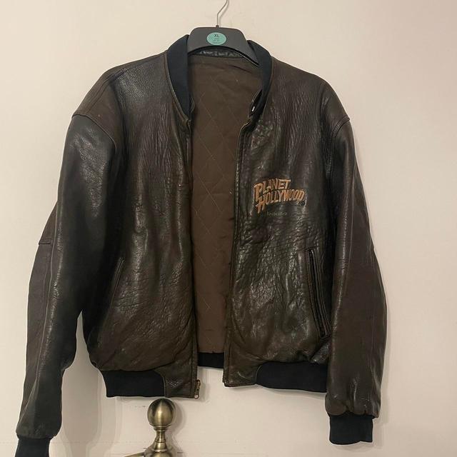 Planet Hollywood Men's Bomber Jacket - Brown/Black - M on Productcaster.