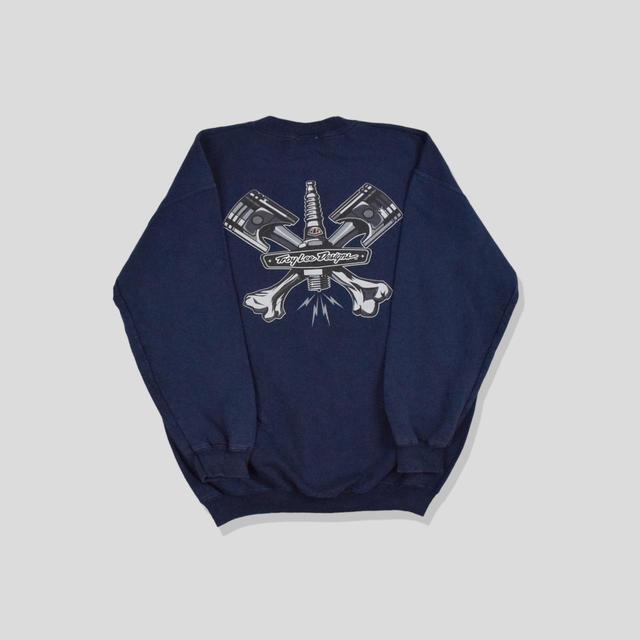 Vintage Men's Sweatshirt - Navy - M on Productcaster.