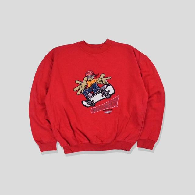 Vintage Men's Sweatshirt - Red - S on Productcaster.