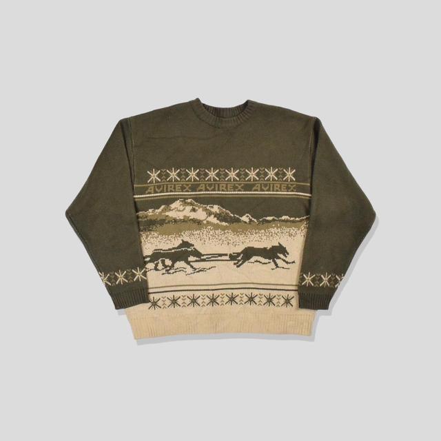 Avirex Men's Jumper - Khaki - XL on Productcaster.