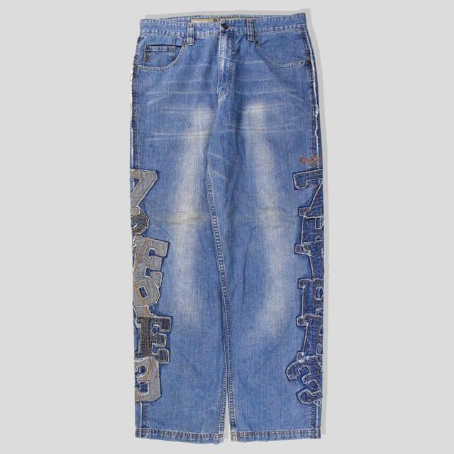 Pepe Jeans Men's Wide leg Embroidered Jeans - Blue - 32" on Productcaster.