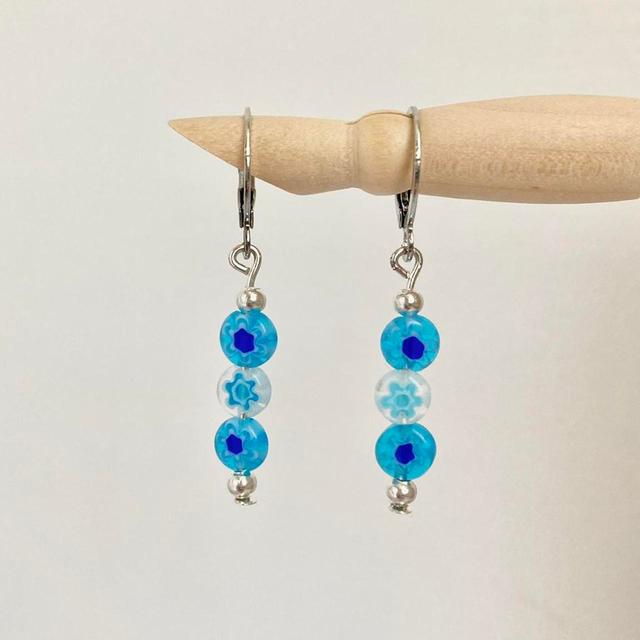 Handmade Women's Earrings - Blue on Productcaster.