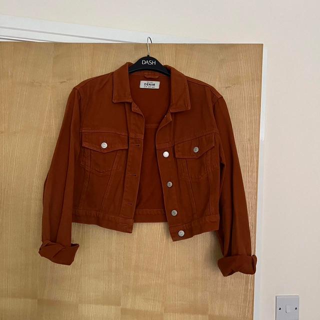 New Look Women's Denim Jacket - Orange - UK 8 on Productcaster.