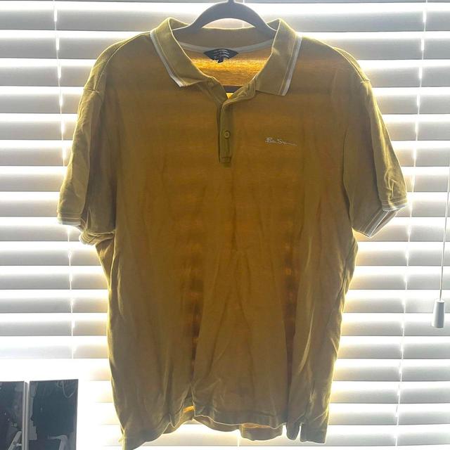 Ben Sherman Men's Polo shirt - Yellow/White - L on Productcaster.