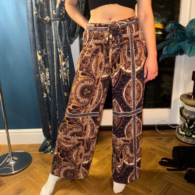 Next Women's Printed Trousers - Brown/Multi - UK 12 on Productcaster.