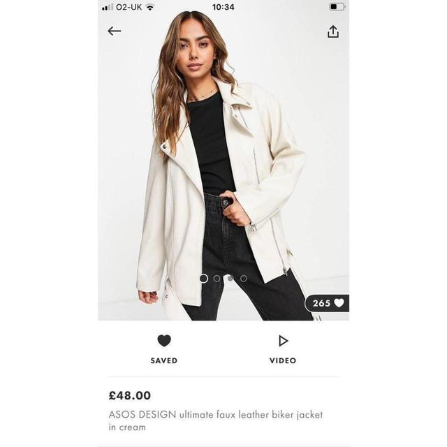 ASOS Women's Coats and jackets - Cream/White - UK 10 on Productcaster.