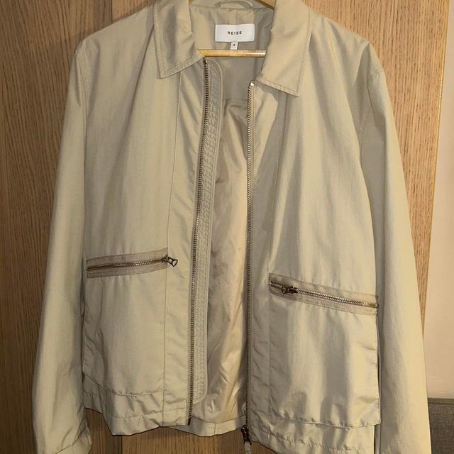 Reiss Men's Bomber Jacket - Cream/Tan - S on Productcaster.