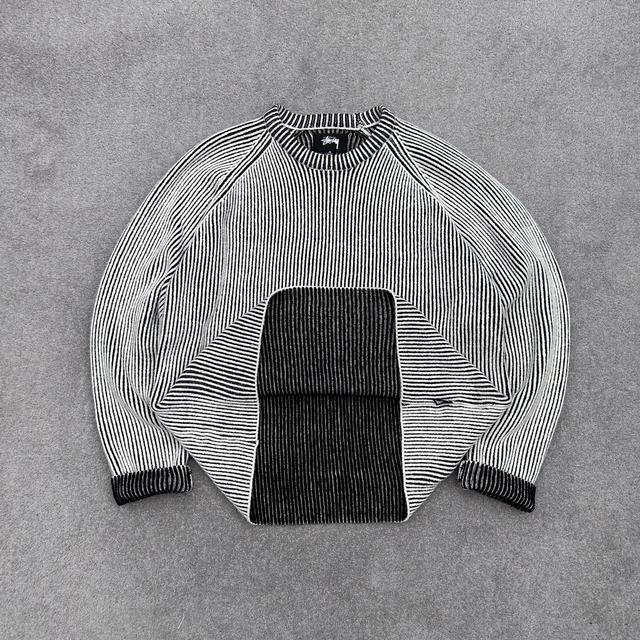 Stüssy Men's Jumper - Black/White - M on Productcaster.