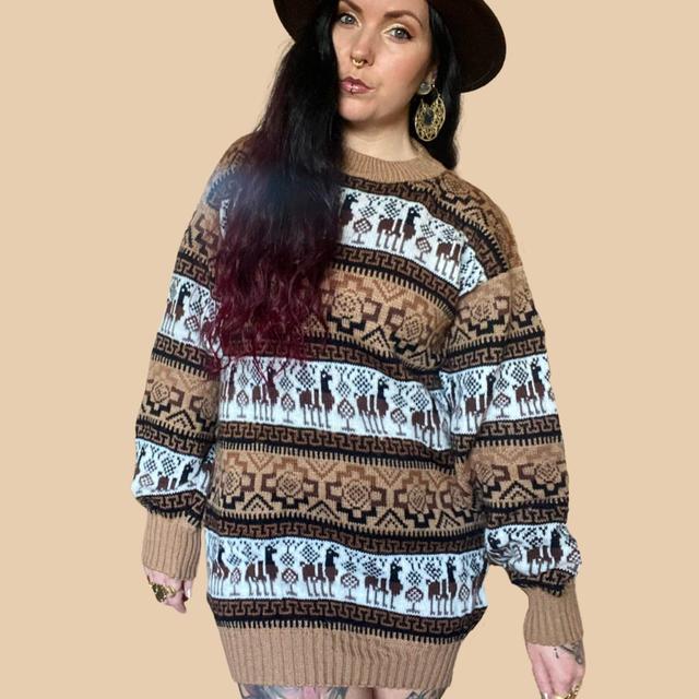 Women's Jumper - Brown/White - 14 on Productcaster.