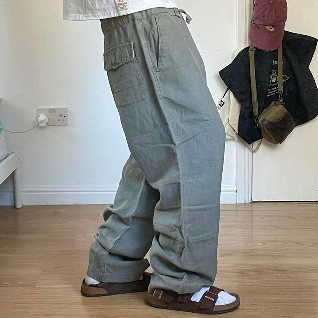 Vintage Men's Straight leg Cargo Trousers - Grey - 36" on Productcaster.