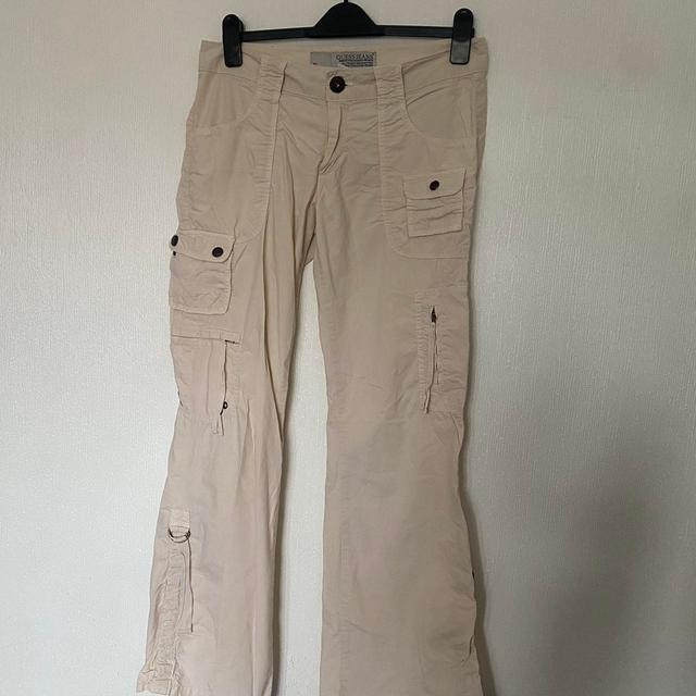 Guess Women's Cargo Trousers - Cream - UK 8 on Productcaster.