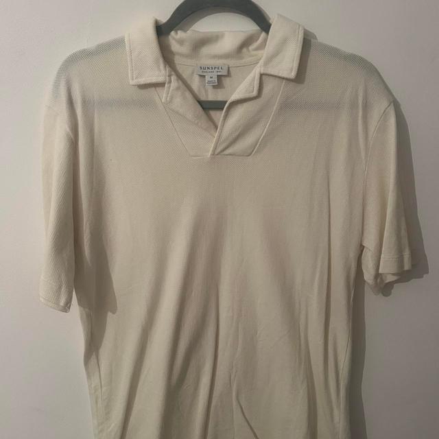 Sunspel Men's Polo shirt - Cream - M on Productcaster.