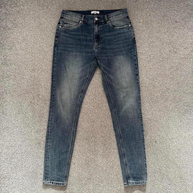 Men's Acid-washed Jeans - Blue/Navy - 32" on Productcaster.