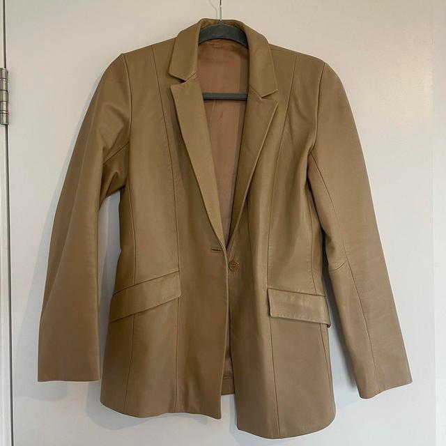 Marks & Spencer Women's Faux leather Jacket - Tan - UK 12 on Productcaster.