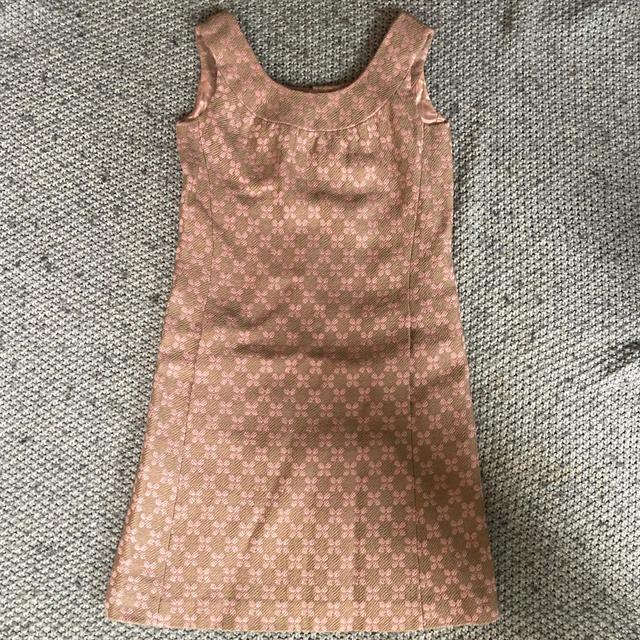 Vintage Women's Babydoll Dress - Tan/Pink - 36 on Productcaster.