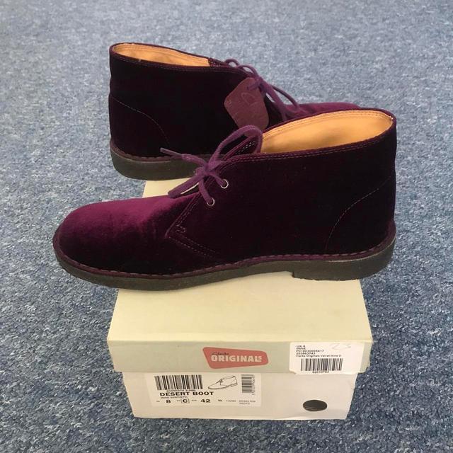 Clarks Men's Velvet Boots - Purple - UK 8 on Productcaster.