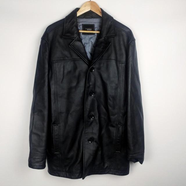 Vintage Men's Leather Jacket - Black - L on Productcaster.