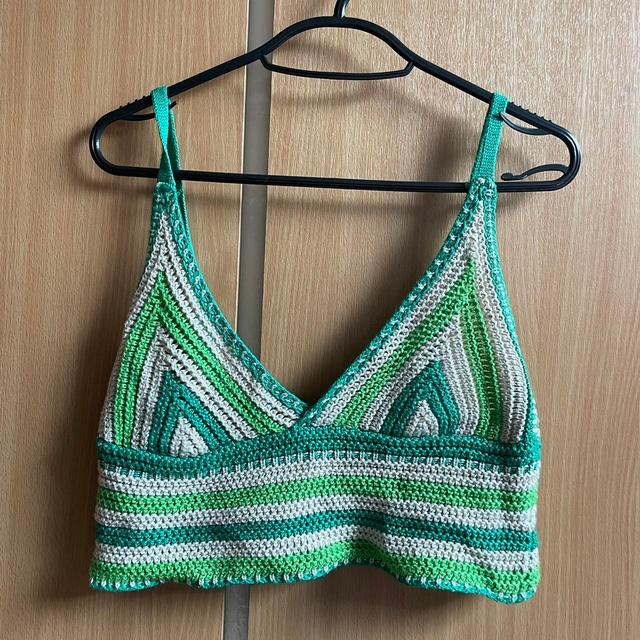 Women's Crop top - Green/White - 8 on Productcaster.