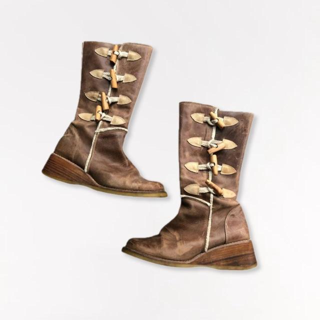 Women's Leather Boots - Tan/Brown - UK 7 on Productcaster.