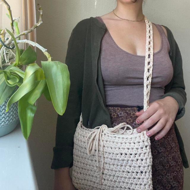 Handmade Women's Crossbody bags - Cream on Productcaster.