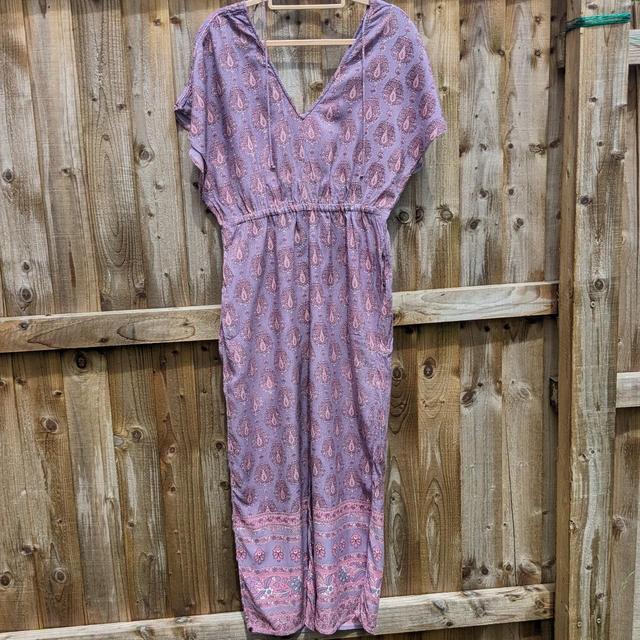 Reworked Women's Viscose Jumpsuit - Purple/Multi - UK 14 on Productcaster.