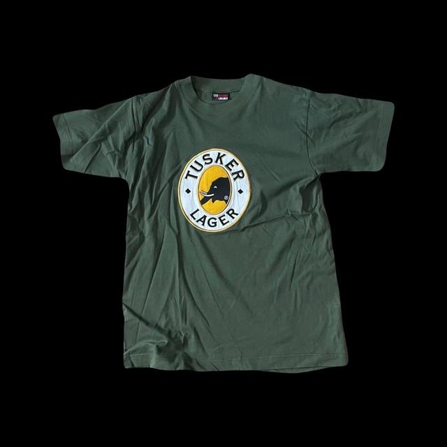 Vintage Men's T-shirt - Khaki/Green - XS on Productcaster.