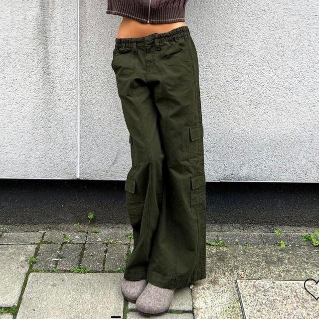 Motel Women's Cargo Trousers - Green/Khaki - S on Productcaster.