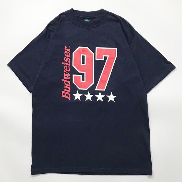 American Vintage Men's T-shirt - Navy/Red - L on Productcaster.