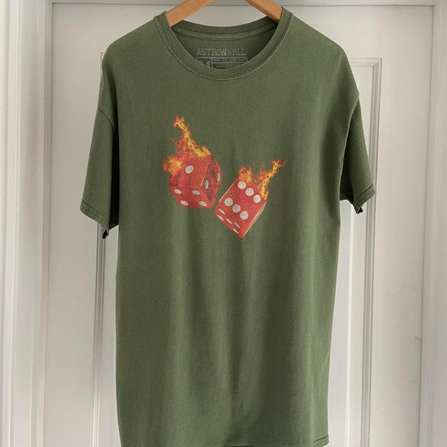 Travis Scott Men's T-shirt - Green - M on Productcaster.