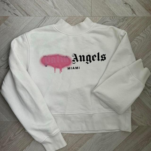 Palm Angels Women's Sweatshirt - White - S on Productcaster.