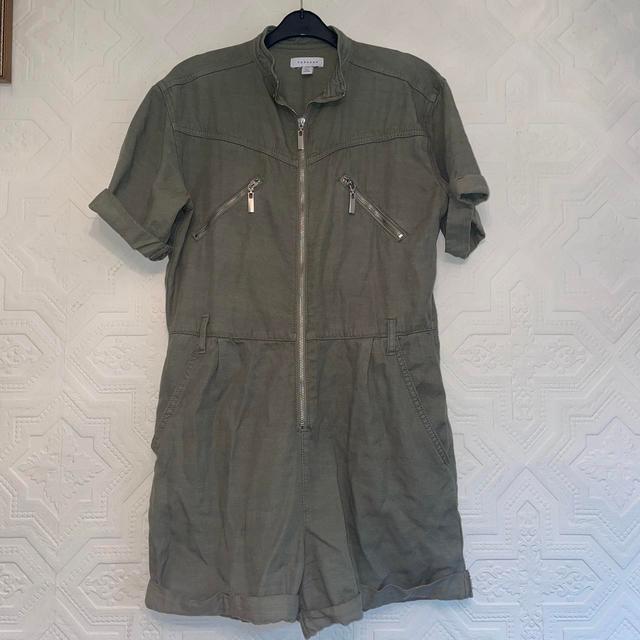 Topshop Women's Playsuit - Khaki - UK 8 on Productcaster.