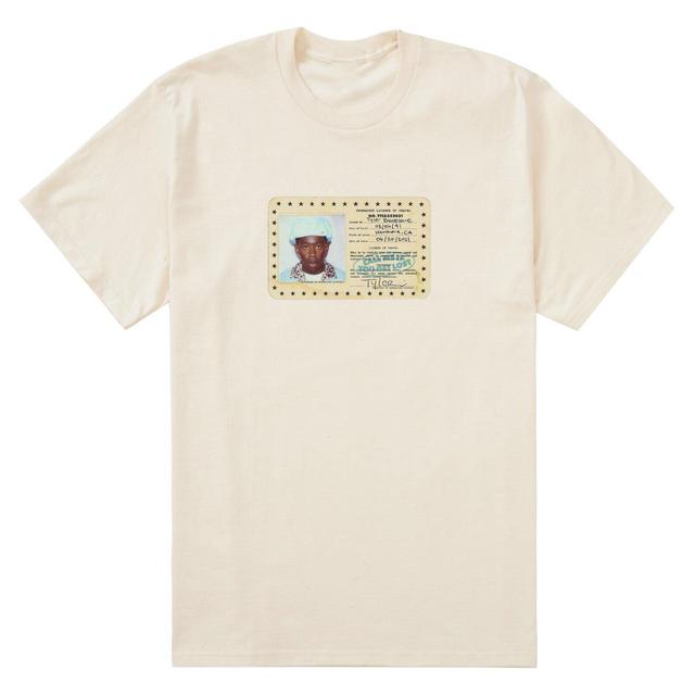 Custom Men's T-shirt - Cream/White - L on Productcaster.