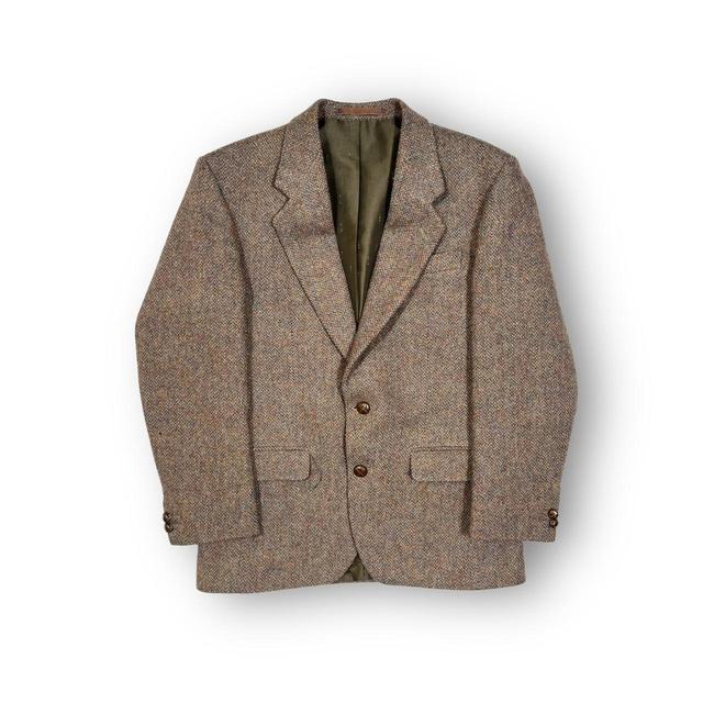 Harris Tweed Men's Blazer Jacket - Burgundy/Cream - M on Productcaster.