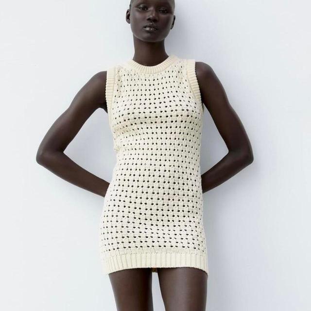 Zara Women's Dress - Cream - S on Productcaster.